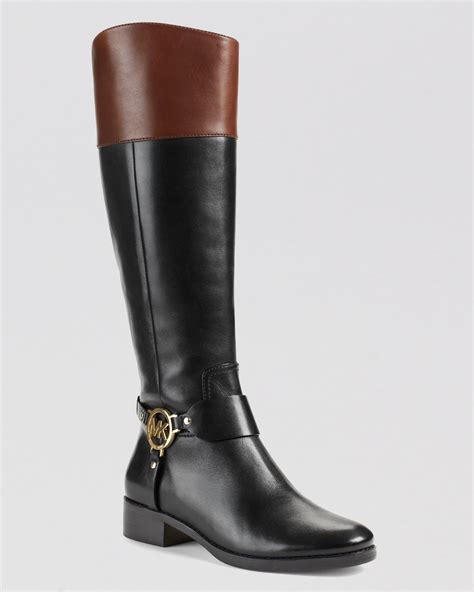 michael kors boots black and gold|michael kors black suede boots.